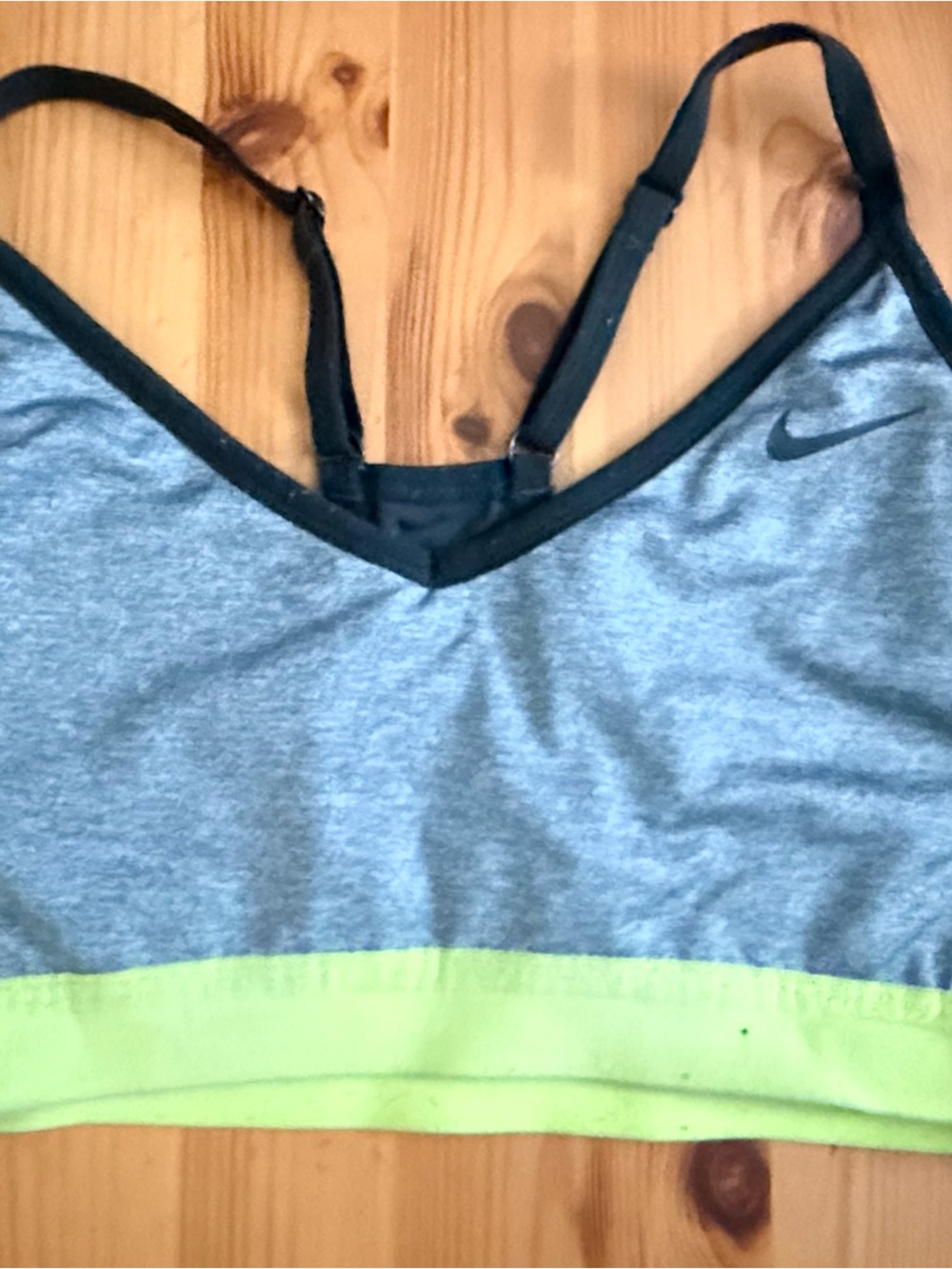 Nike Gray Sports Bra with Neon Green Band